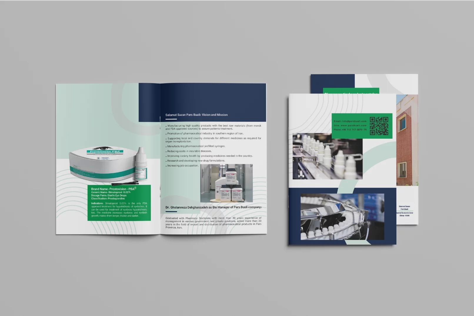 طراحی کاتالوگ شرکت داروسازی پارس بوعلی
